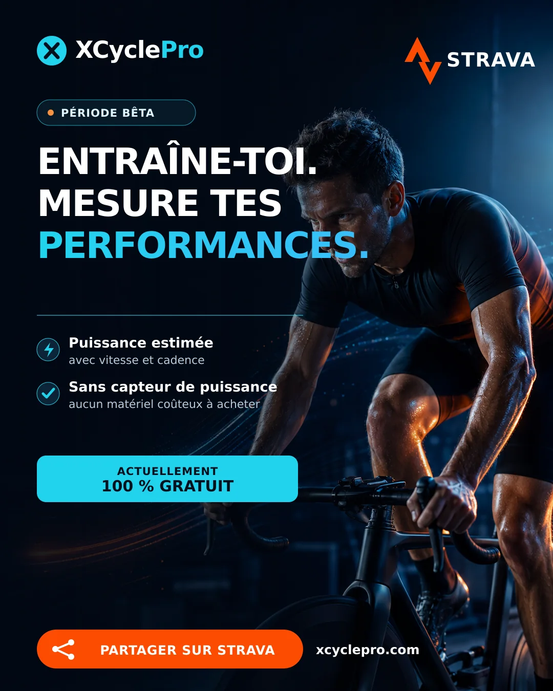 Partage d’une activité XCyclePro vers Strava